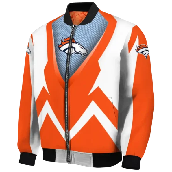 customized denver broncos v stripes orange white bomber jacket best selling