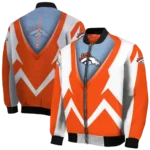 customized denver broncos v stripes orange white bomber jacket best selling