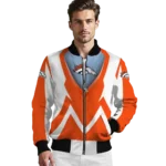 customized denver broncos v stripes orange white bomber jacket best selling