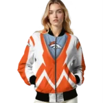 customized denver broncos v stripes orange white bomber jacket best selling