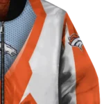customized denver broncos v stripes orange white bomber jacket best selling
