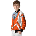 customized denver broncos v stripes orange white bomber jacket best selling