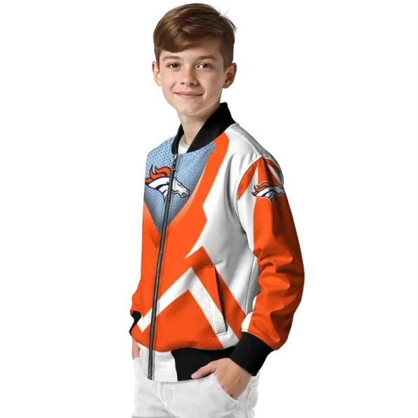 customized denver broncos v stripes orange white bomber jacket trendy