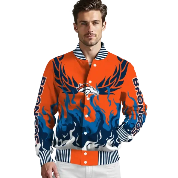 customized denver broncos winged blaze orange white varsity jacket high quality.webp