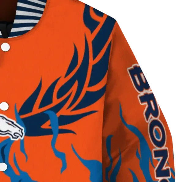 customized denver broncos winged blaze orange white varsity jacket premium grade.webp