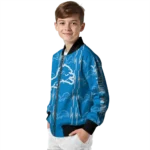 customized detroit lions bolt stripe blue bomber jacket best selling