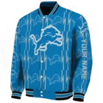 customized detroit lions bolt stripe blue varsity jacket best selling.webp
