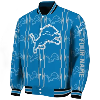 customized detroit lions bolt stripe blue varsity jacket best selling.webp
