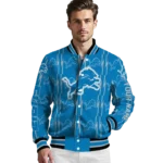 customized detroit lions bolt stripe blue varsity jacket best selling.webp