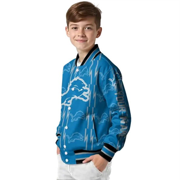 customized detroit lions bolt stripe blue varsity jacket trendy.webp