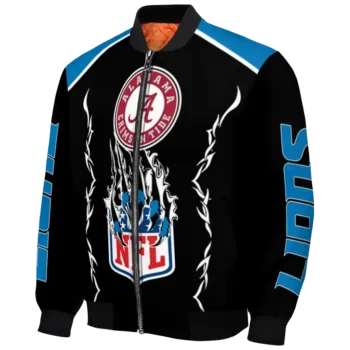 customized detroit lions claw blood blue black bomber jacket best selling