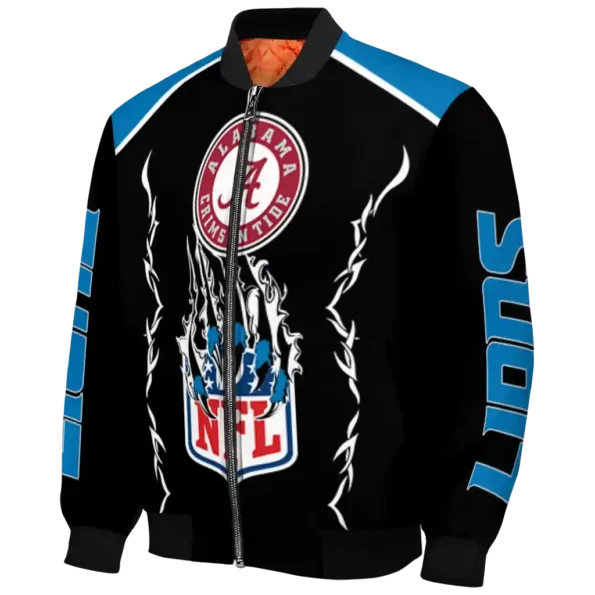 customized detroit lions claw blood blue black bomber jacket best selling
