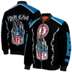 customized detroit lions claw blood blue black bomber jacket best selling