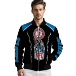 customized detroit lions claw blood blue black bomber jacket best selling