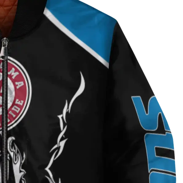 customized detroit lions claw blood blue black bomber jacket premium grade