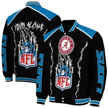 customized detroit lions claw blood blue black varsity jacket fashion forward.webp