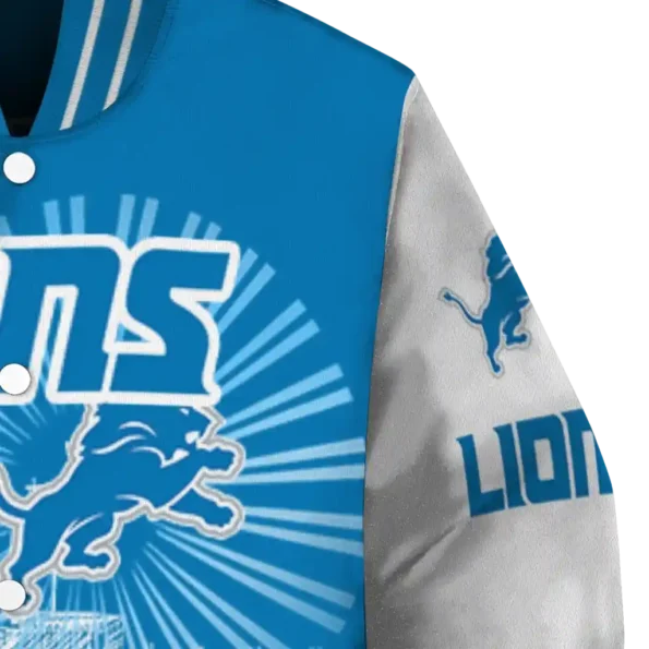 customized detroit lions ferris arena blue white varsity jacket premium grade.webp