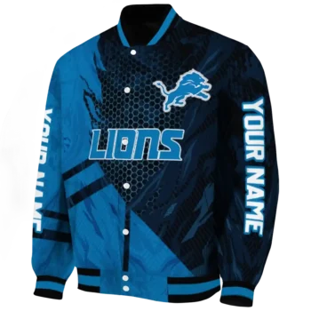 customized detroit lions hexagon mesh blue black varsity jacket best selling.webp