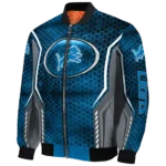 customized detroit lions power plate blue bomber jacket best selling