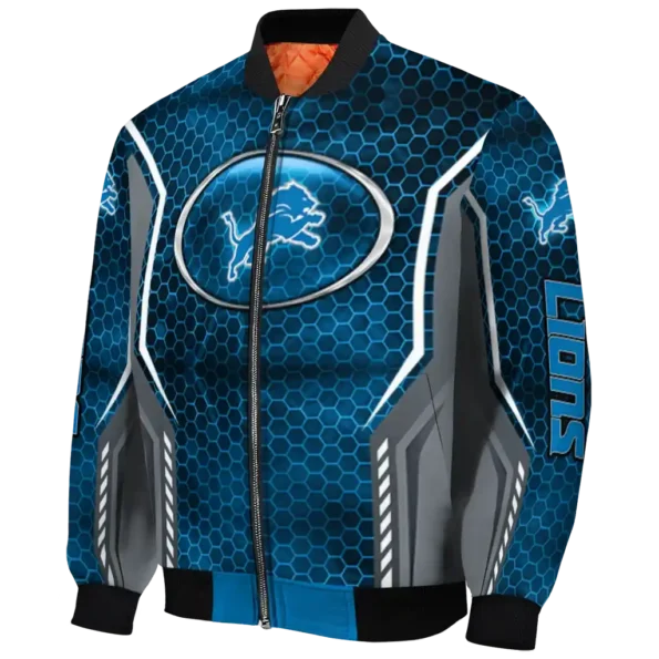 customized detroit lions power plate blue bomber jacket best selling