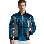 customized detroit lions power plate blue bomber jacket best selling