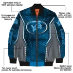customized detroit lions power plate blue bomber jacket best selling