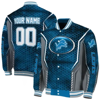 customized detroit lions power plate blue varsity jacket fashion forward.webp