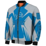 customized detroit lions spider mark blue grey crocs bomber jacket best selling