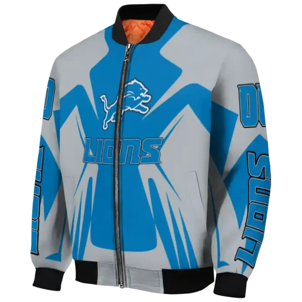 customized detroit lions spider mark blue grey crocs bomber jacket best selling