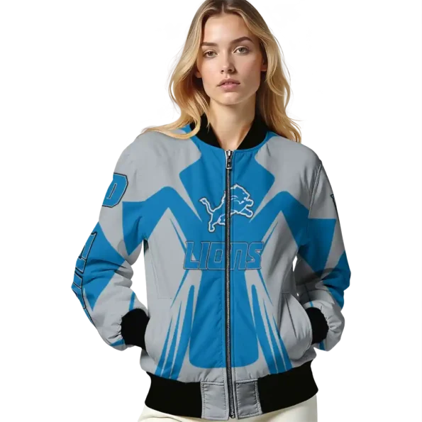 customized detroit lions spider mark blue grey crocs bomber jacket latest model