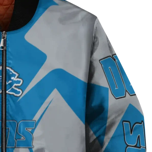 customized detroit lions spider mark blue grey crocs bomber jacket premium grade