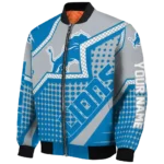 customized detroit lions star burst blue bomber jacket best selling