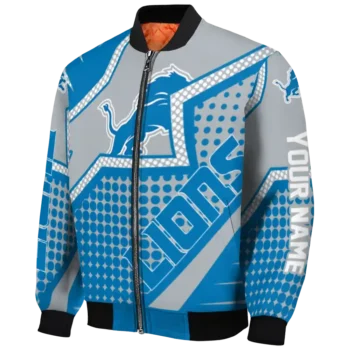 customized detroit lions star burst blue bomber jacket best selling