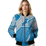 customized detroit lions star burst blue bomber jacket best selling