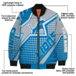 customized detroit lions star burst blue bomber jacket best selling