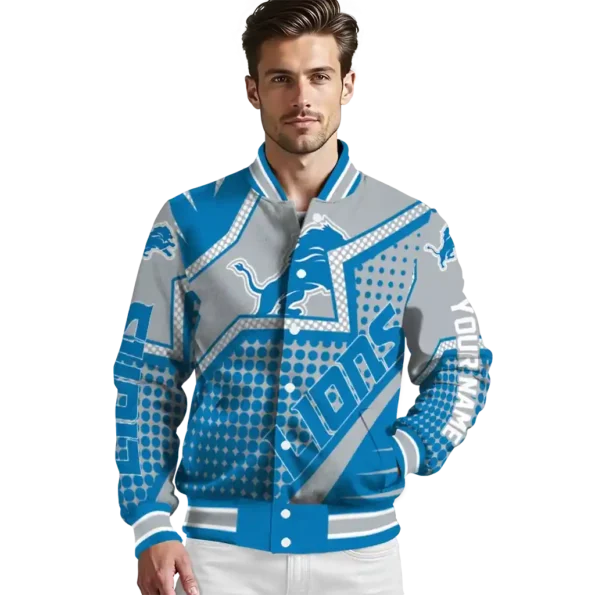 customized detroit lions star burst blue varsity jacket high quality.webp