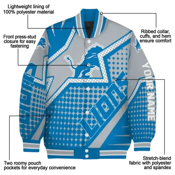 customized detroit lions star burst blue varsity jacket new arrival.webp