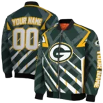 customized green bay packers chevron angles green bomber jacket best selling