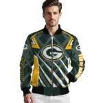 customized green bay packers chevron angles green bomber jacket best selling