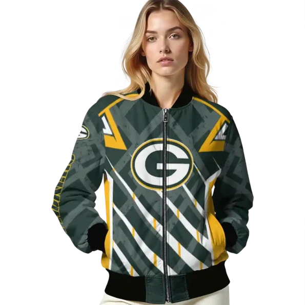 customized green bay packers chevron angles green bomber jacket latest model