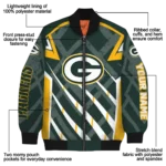 customized green bay packers chevron angles green bomber jacket best selling