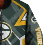 customized green bay packers chevron angles green bomber jacket best selling