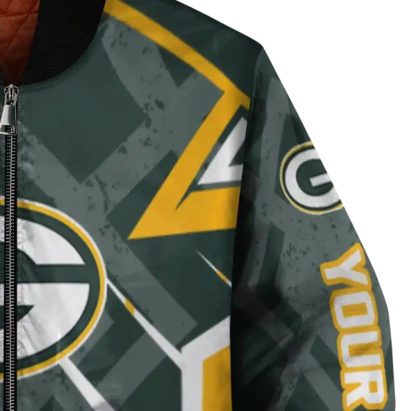 customized green bay packers chevron angles green bomber jacket premium grade