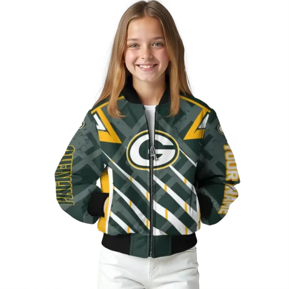 customized green bay packers chevron angles green bomber jacket top rated