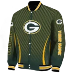 customized green bay packers chevron arrow green varsity jacket best selling.webp