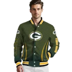 customized green bay packers chevron arrow green varsity jacket best selling.webp