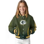 customized green bay packers chevron arrow green varsity jacket best selling.webp