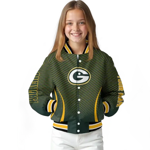 customized green bay packers chevron arrow green varsity jacket top rated.webp