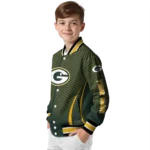 customized green bay packers chevron arrow green varsity jacket best selling.webp