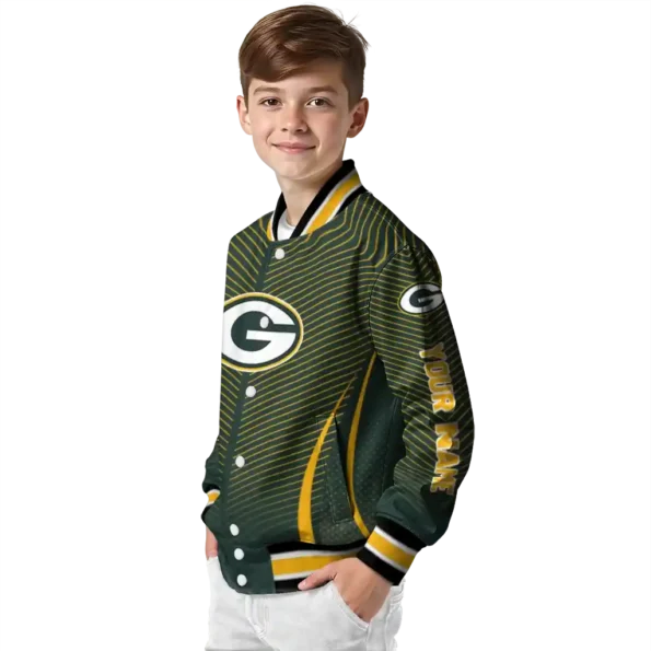 customized green bay packers chevron arrow green varsity jacket trendy.webp